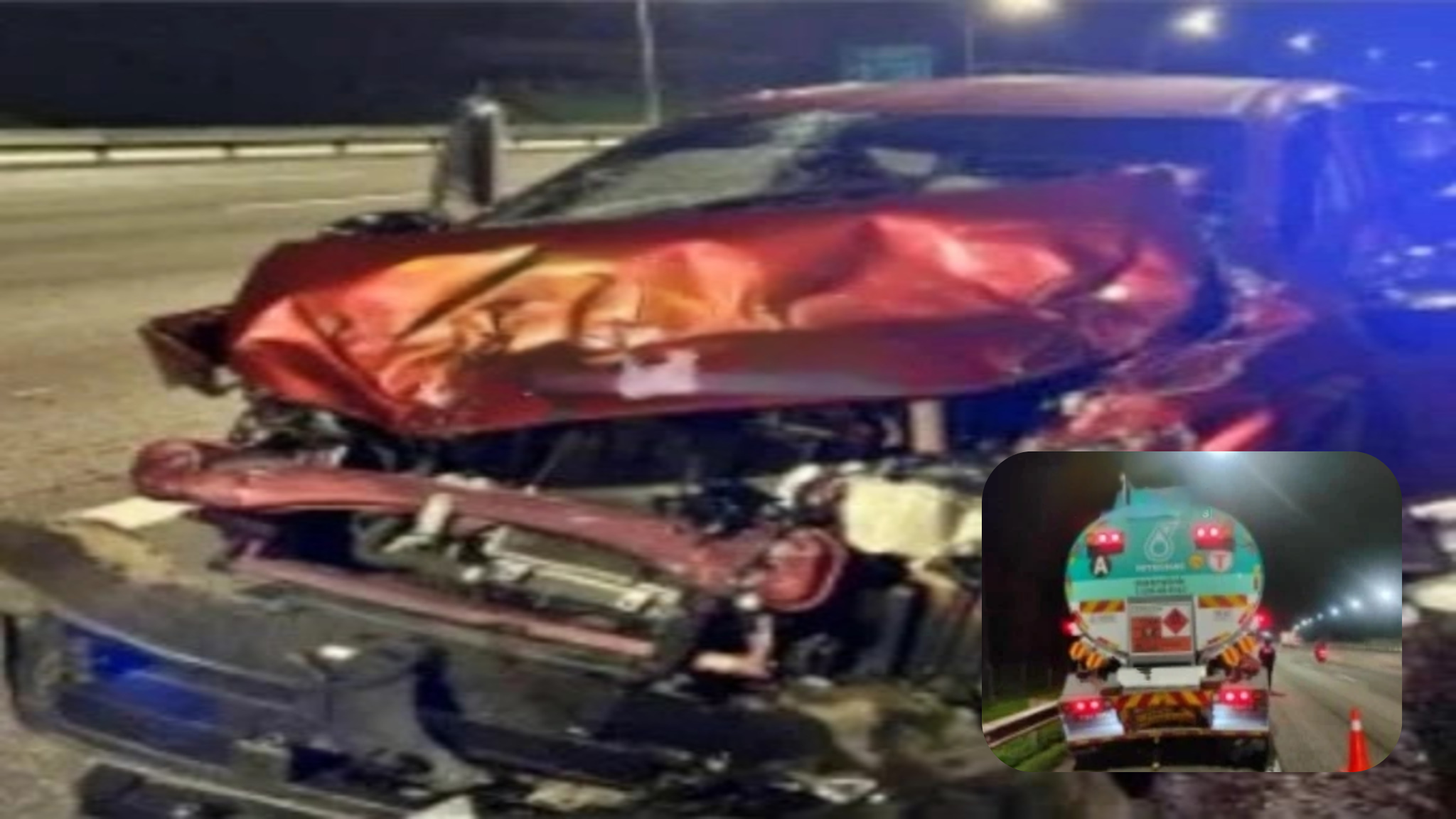 22岁男司机高速追尾油罐车,命丧当场